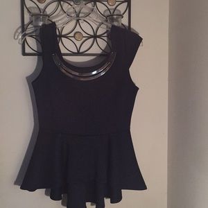 Dark blue peplum top